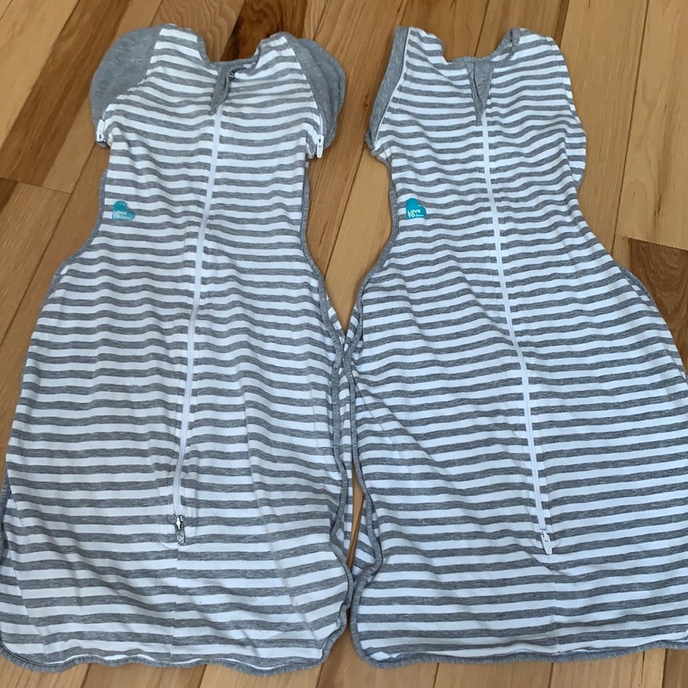 Pair of Love to Dream swaddle up sleep sacks